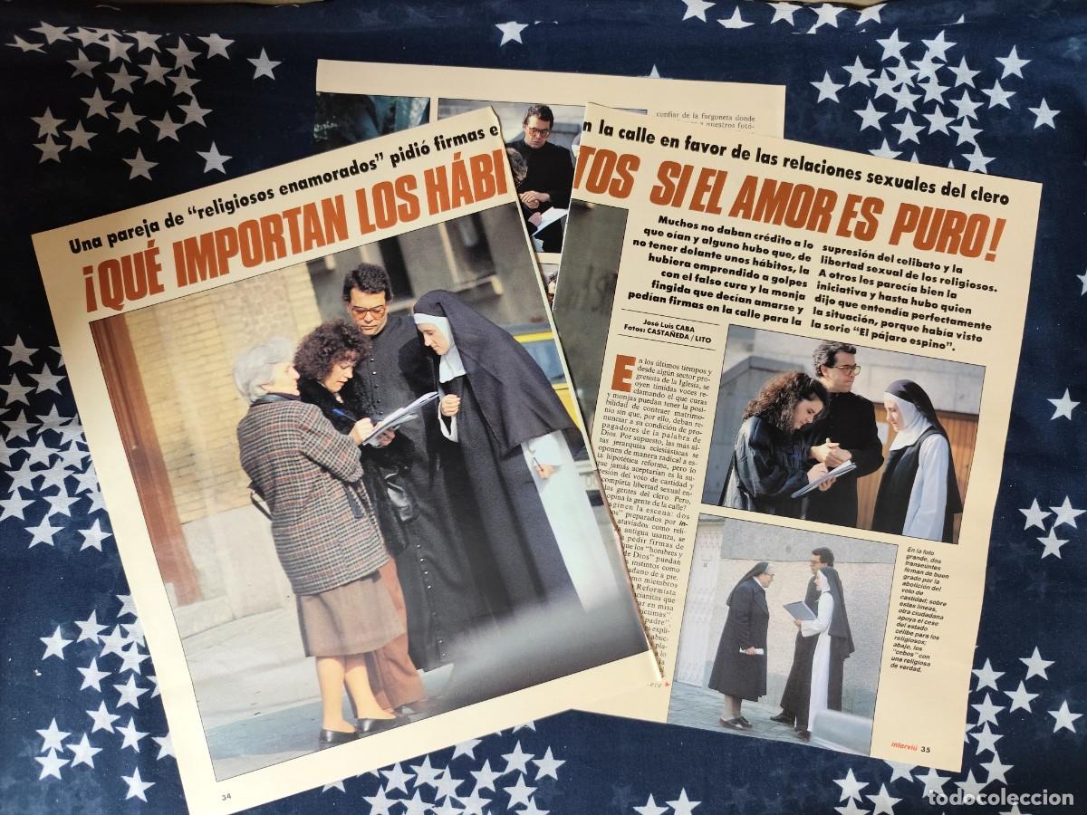 Coleccionismo de revista Intervi&uacute;: Que importan los h&aacute;bitos si el amor es puro Recorte/Cliping Revista Interviu 822-1992