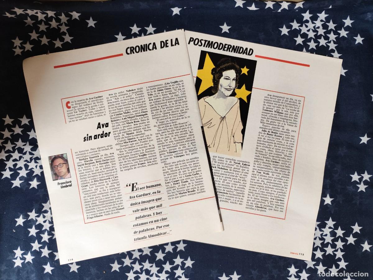Coleccionismo de revista Intervi&uacute;: Cronica de la postmodernidad Francisco Umbral Recorte/Cliping Revista Interviu 718-1990
