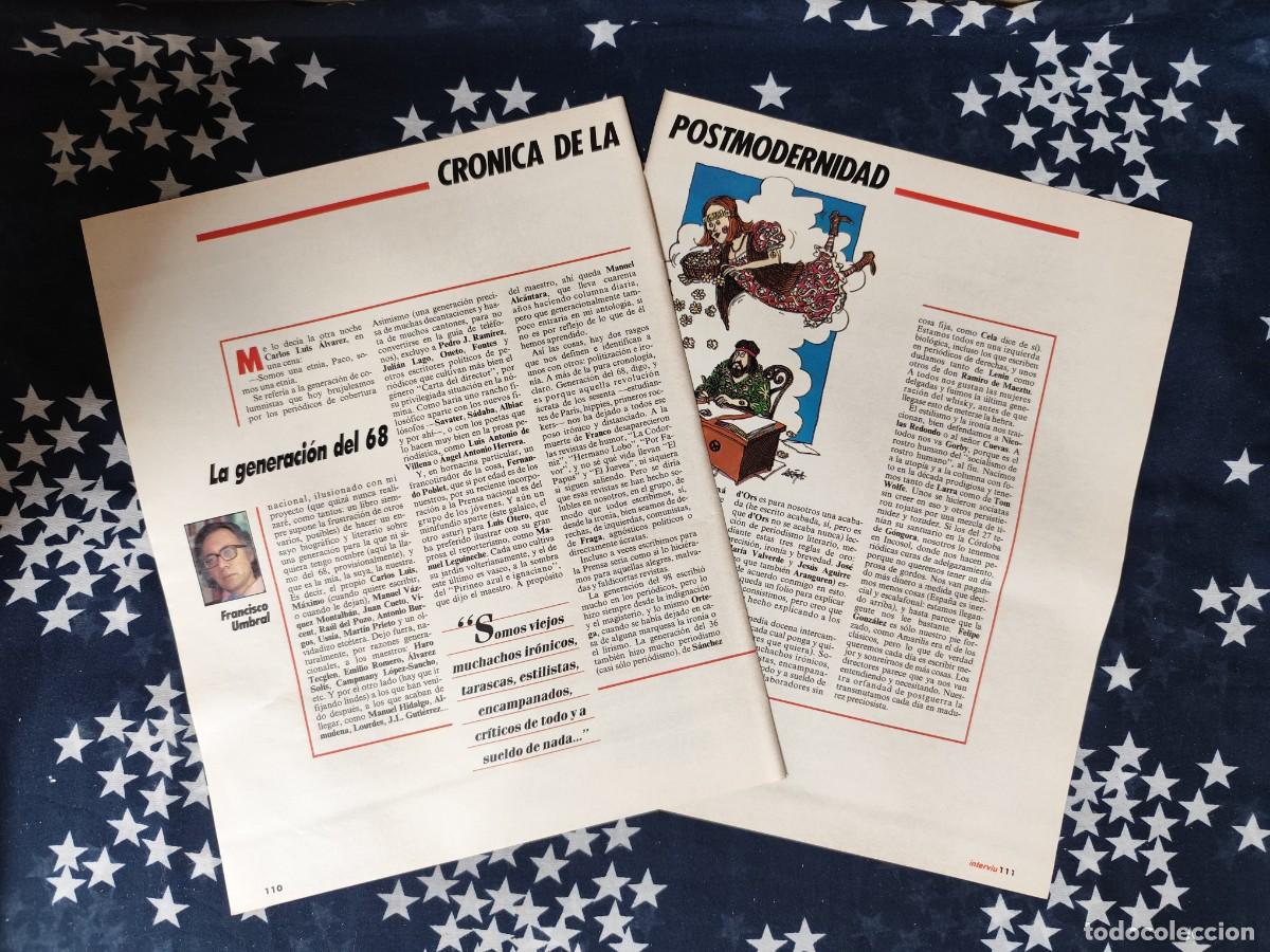 Coleccionismo de revista Intervi&uacute;: Cr&oacute;nica de la postmodernidad Francisco Umbral Recorte/Cliping Revista Interviu 719-1990