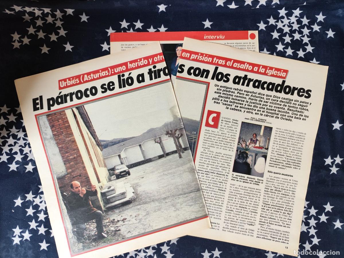 Coleccionismo de revista Intervi&uacute;: Urbies El p&aacute;rroco se li&oacute; a tiros con los atracadores Recorte/Cliping Revista Interviu 504 1986