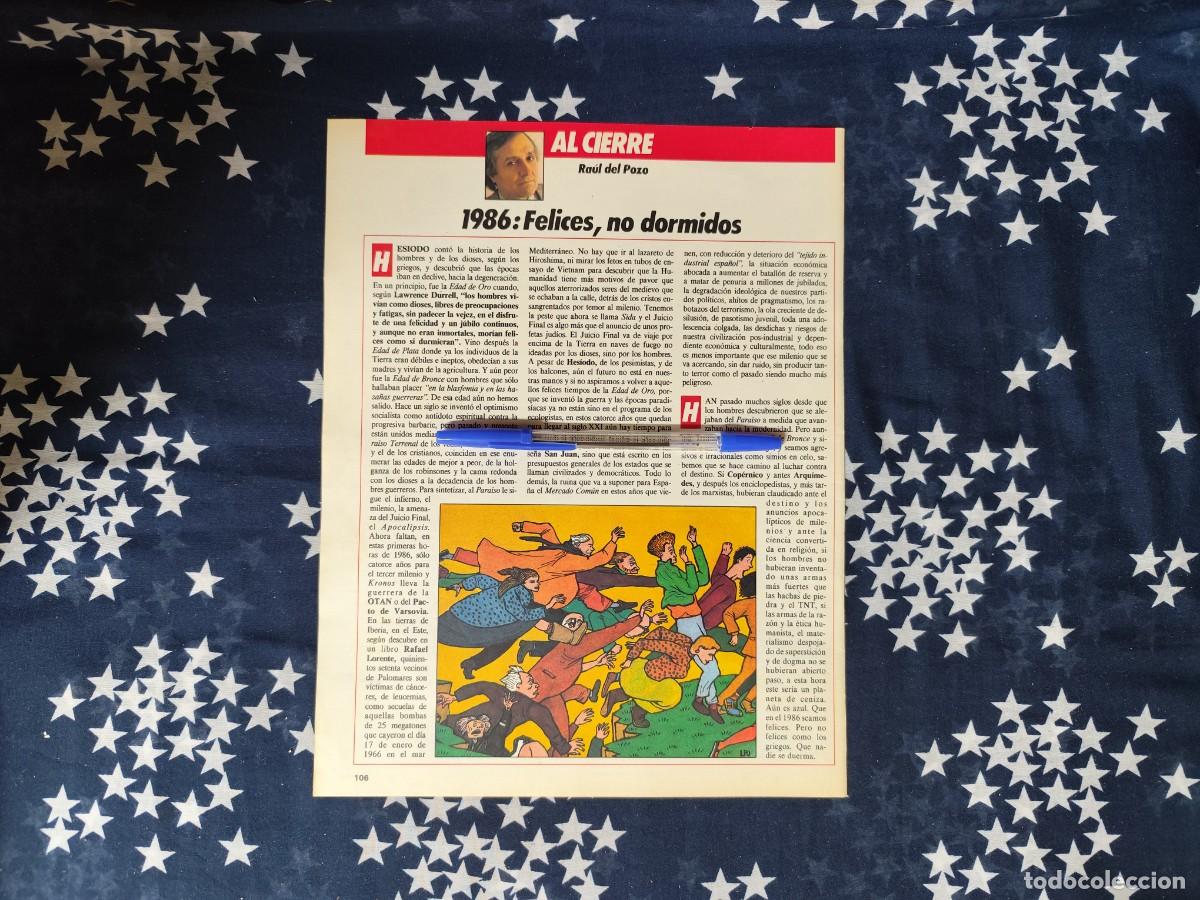 Coleccionismo de revista Intervi&uacute;: Al cierre Ra&uacute;l del Pozo Recorte/Cliping Revista Interviu 503 1985