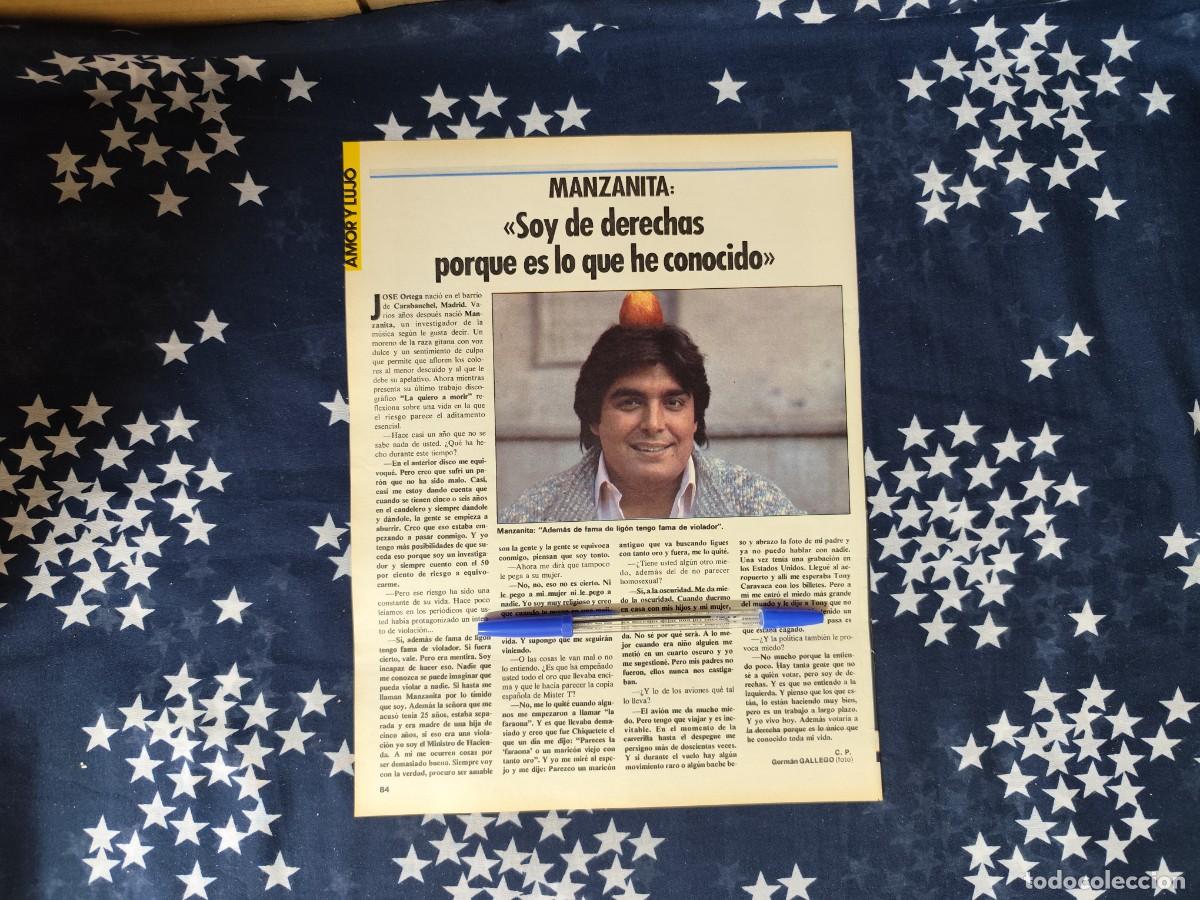 Coleccionismo de revista Intervi&uacute;: Manzanita Soy de derechas porque es lo que he conocido Recorte/Cliping Revista Interviu 501 1985