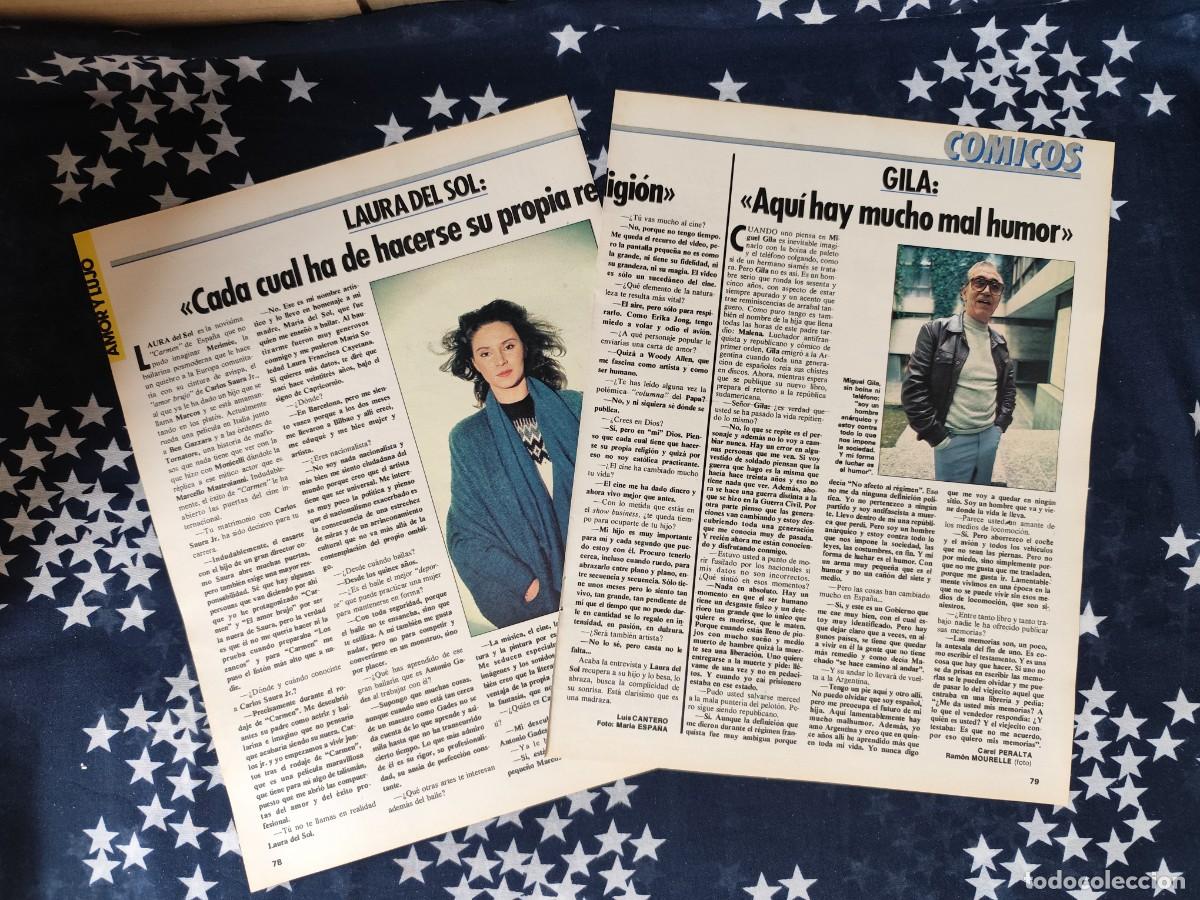 Coleccionismo de revista Intervi&uacute;: C&oacute;micos Laura del Sol y Gila Recorte/Cliping Revista Interviu 501 1985
