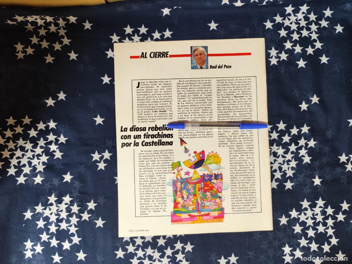 Coleccionismo de revista Intervi&uacute;: Al cierre Ra&uacute;l del Pozo Recorte/Cliping Revista Interviu 555 1987