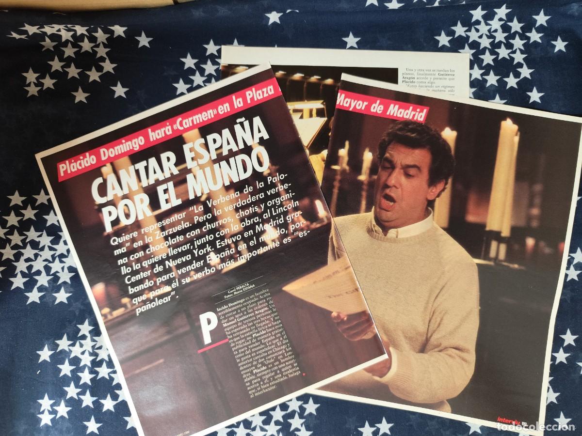 Coleccionismo de revista Intervi&uacute;: Pl&aacute;cido Domingo har&aacute; Carmen en la plaza Mayor de Madrid Recorte/Cliping Revista Interviu 555 1987
