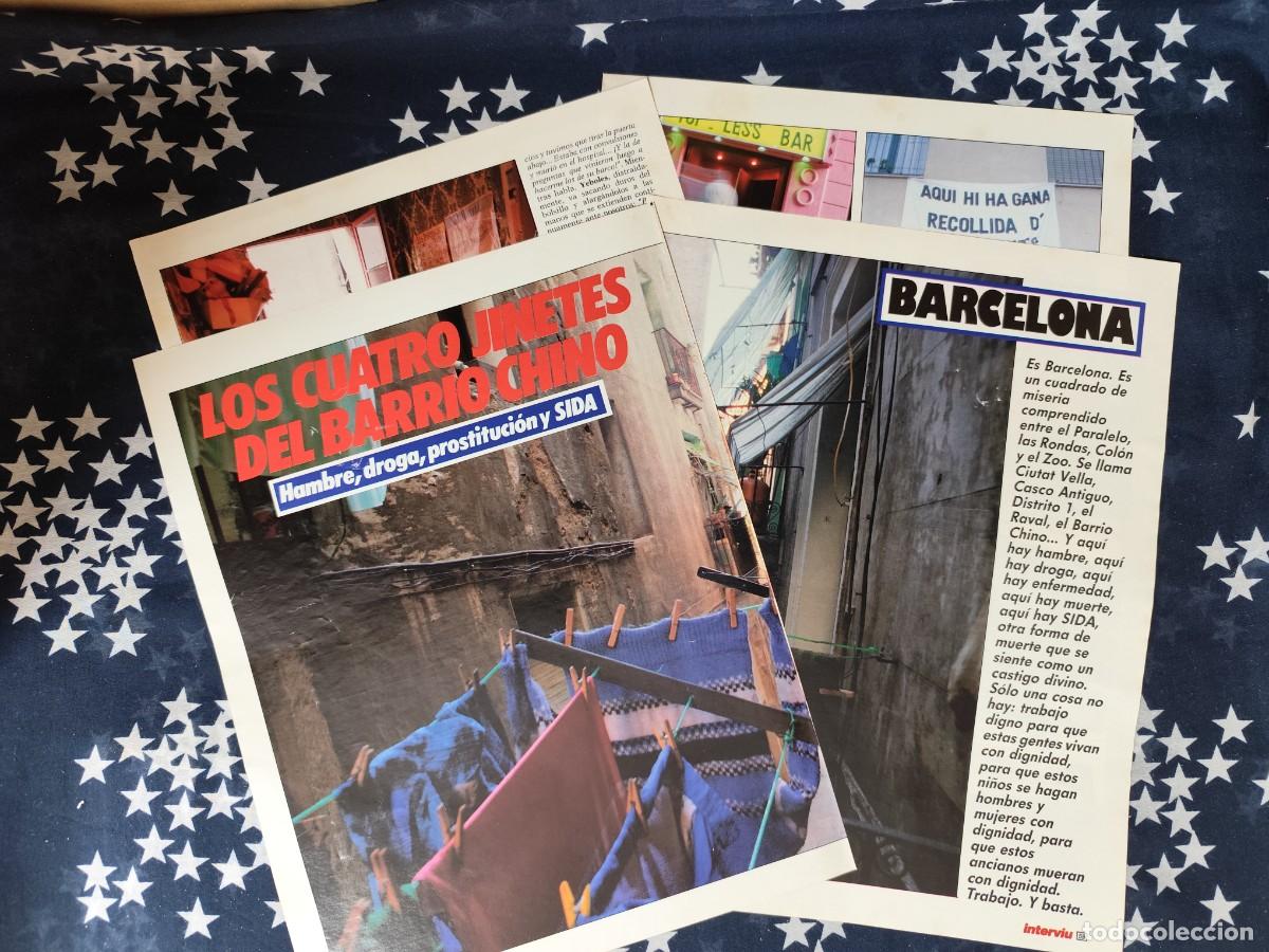 Coleccionismo de revista Intervi&uacute;: Los cuatro jinetes del barrio chino hambre, droga,... Recorte/Cliping Revista Interviu 566 1987