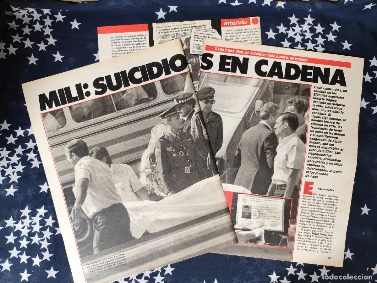 Coleccionismo de revista Intervi&uacute;: Mili : Suicidios en cadena Recorte/Cliping Revista Interviu 493 1985
