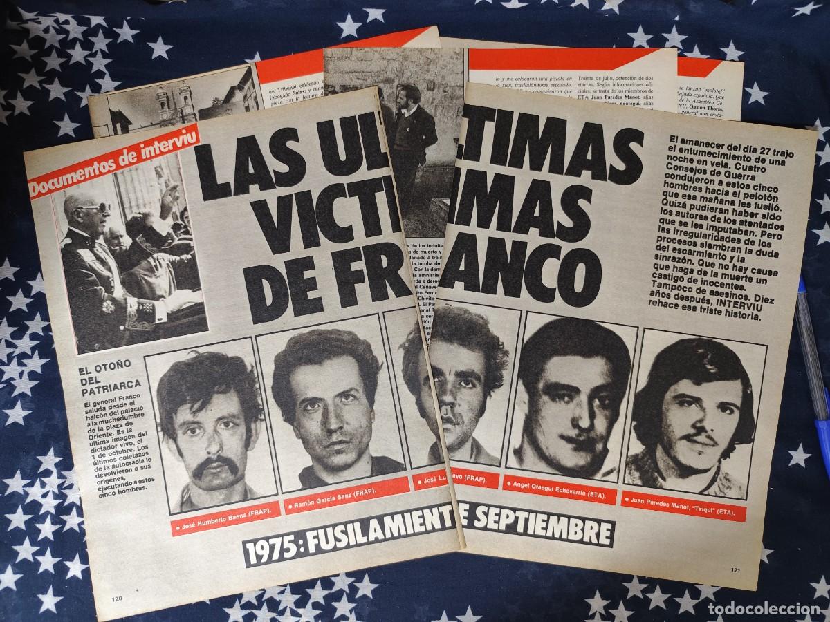 Coleccionismo de revista Intervi&uacute;: Las ultimas v&iacute;ctimas de Franco Recorte/Cliping Revista Interviu 489 1985