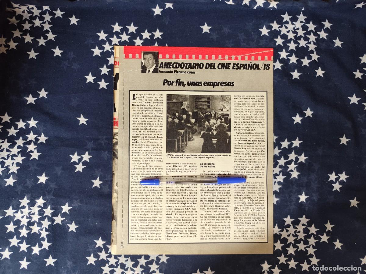 Coleccionismo de revista Intervi&uacute;: Anecdotario del cine espa&ntilde;ol/18 Vizca&iacute;no Casas Recorte/Cliping Revista Interviu 478 1985