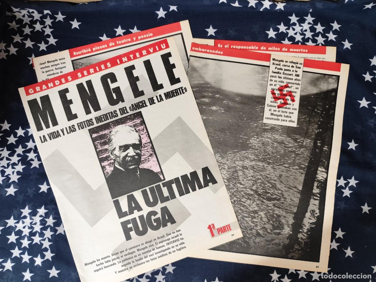 Coleccionismo de revista Intervi&uacute;: Mengele la &uacute;ltima fuga 1&deg; parte Recorte/Cliping Revista Interviu 478 1985