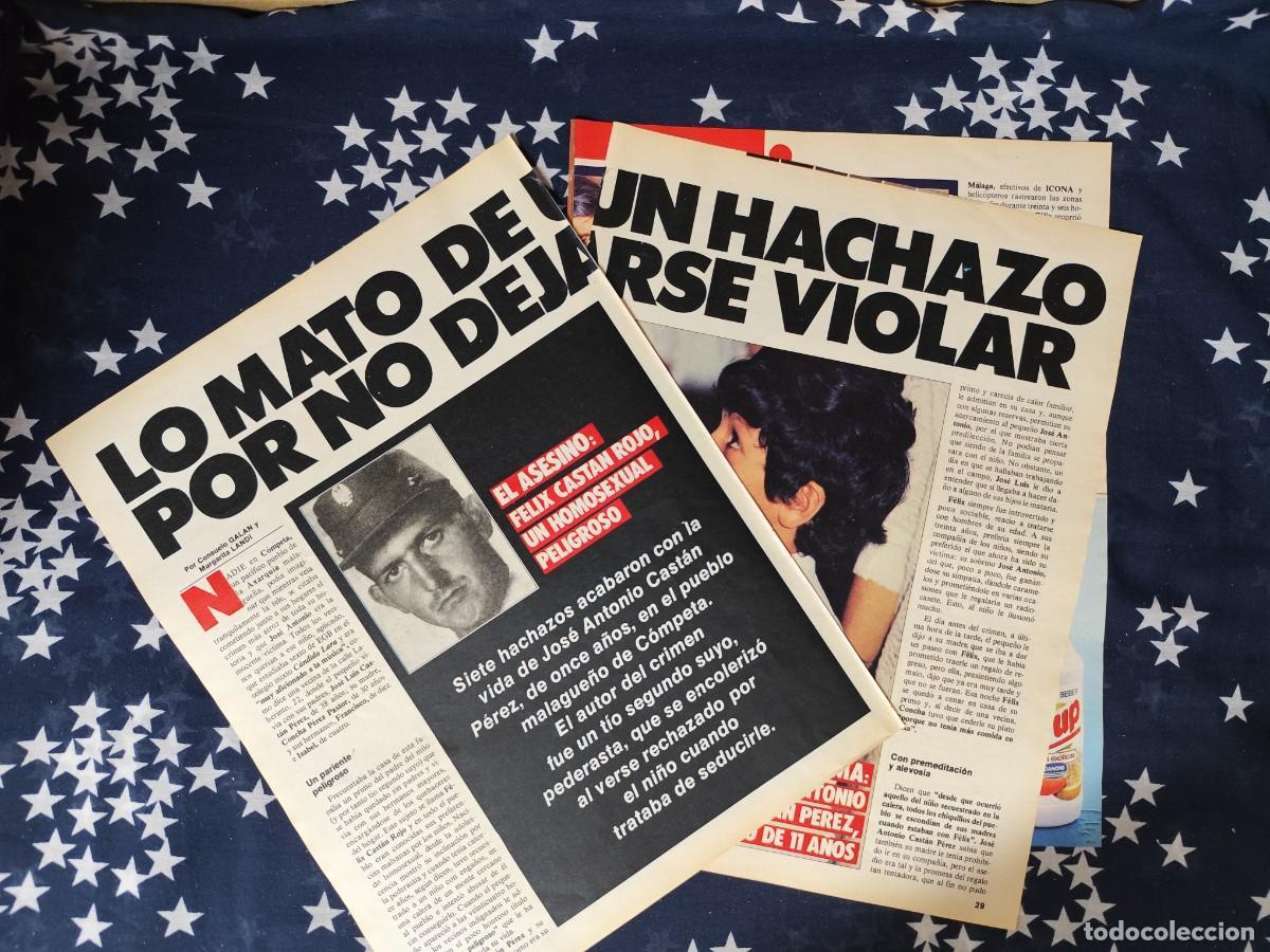 Coleccionismo de revista Intervi&uacute;: Competa Lo mato de un hachazo por no dejarse violar Recorte/Cliping Revista Interviu 478 1985