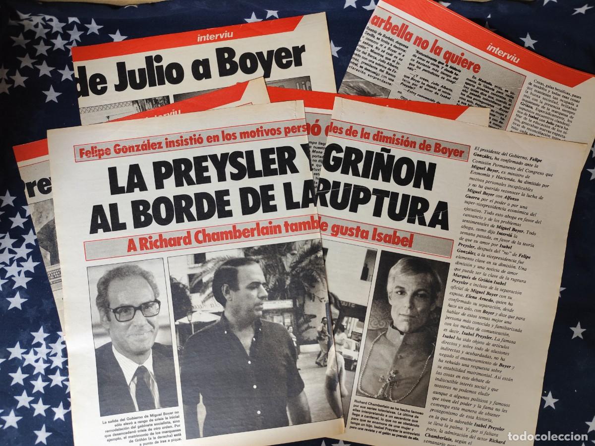 Coleccionismo de revista Intervi&uacute;: La Preysler y Gri&ntilde;&oacute;n al borde de la ruptura Recorte/Cliping Revista Interviu 478 1985