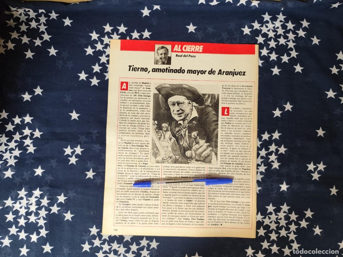 Coleccionismo de revista Intervi&uacute;: Al cierre Ra&uacute;l del Pozo Recorte/Cliping Revista Interviu 478 1985