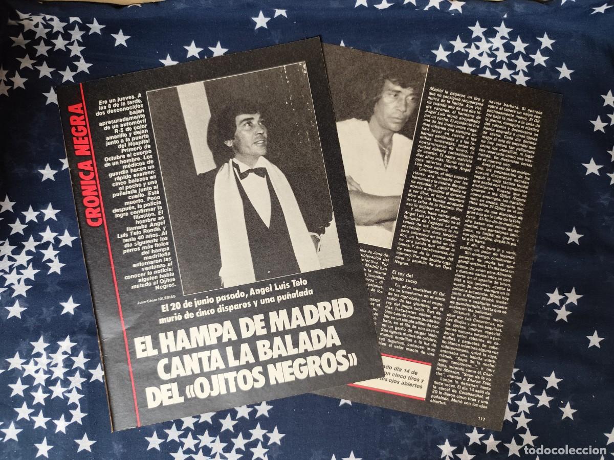 Coleccionismo de revista Intervi&uacute;: El hampa de Madrid canta la balada del ojitos negros Recorte/Cliping Revista Interviu 478 1985