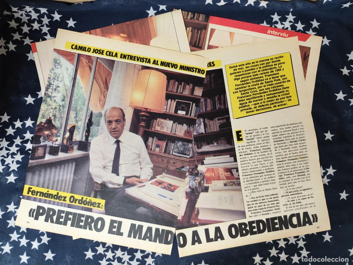 Coleccionismo de revista Intervi&uacute;: Fern&aacute;ndez Ord&oacute;&ntilde;ez prefiero el mando a la obediencia Recorte/Cliping Revista Interviu 478 1985