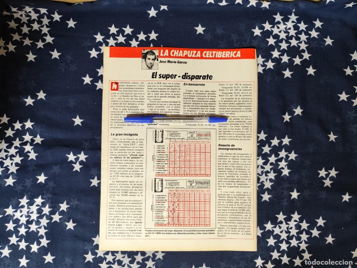 Coleccionismo de revista Intervi&uacute;: La chapuza Celtiberica Jos&eacute; Mar&iacute;a Garc&iacute;a Recorte/Cliping Revista Interviu 477 1985