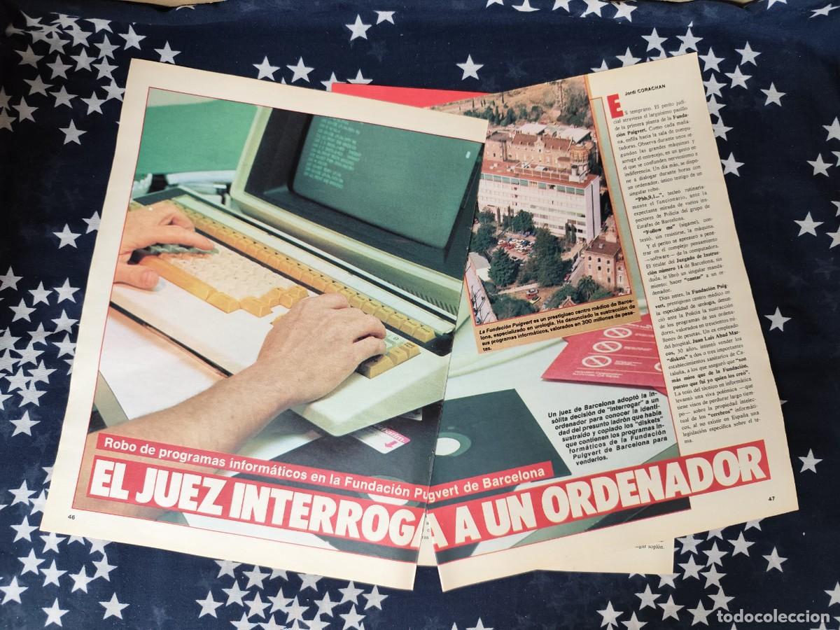 Coleccionismo de revista Intervi&uacute;: El juez interroga a un ordenador Recorte/Cliping Revista Interviu 477 1985