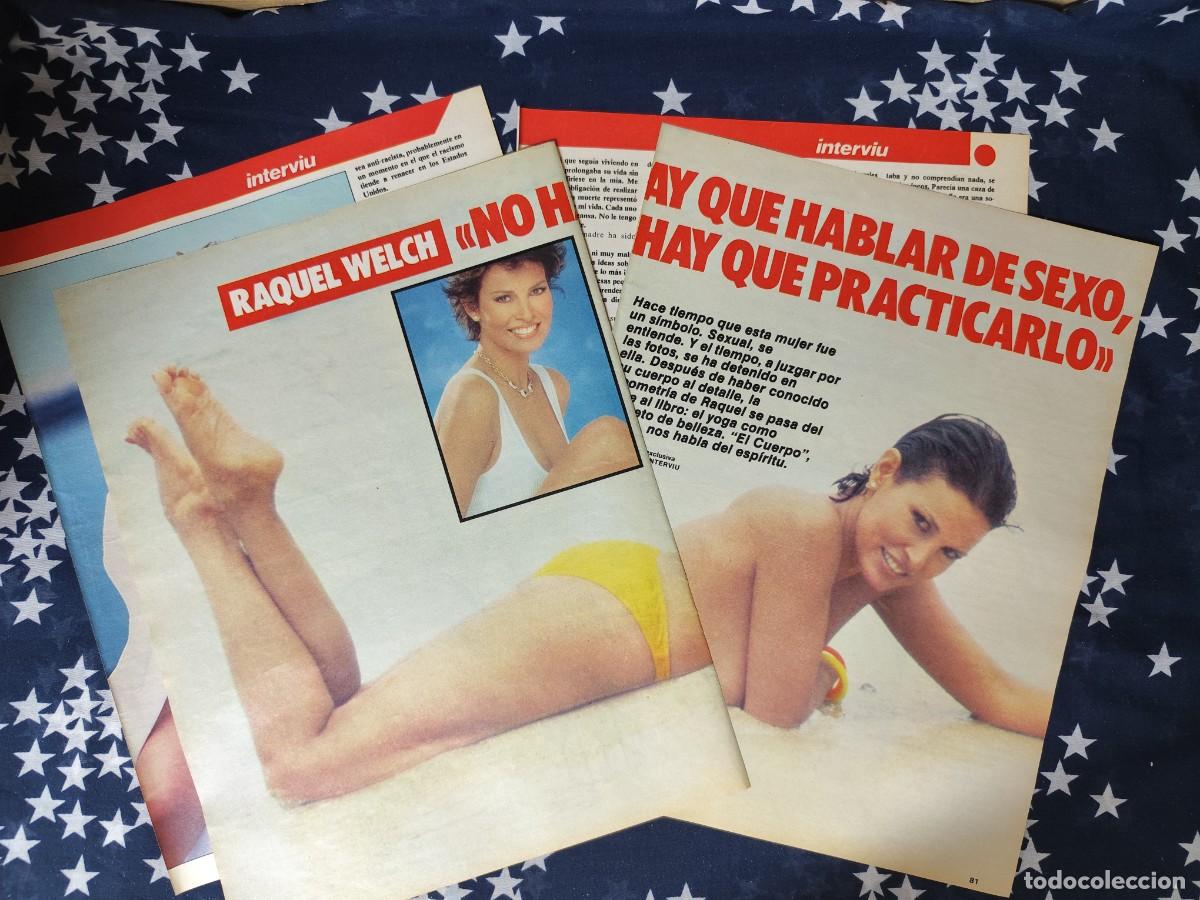 Coleccionismo de revista Intervi&uacute;: Raquel Welch No hay que hablar de sexo hay que practicarlo Recorte/Cliping Revista Interviu 476 1985