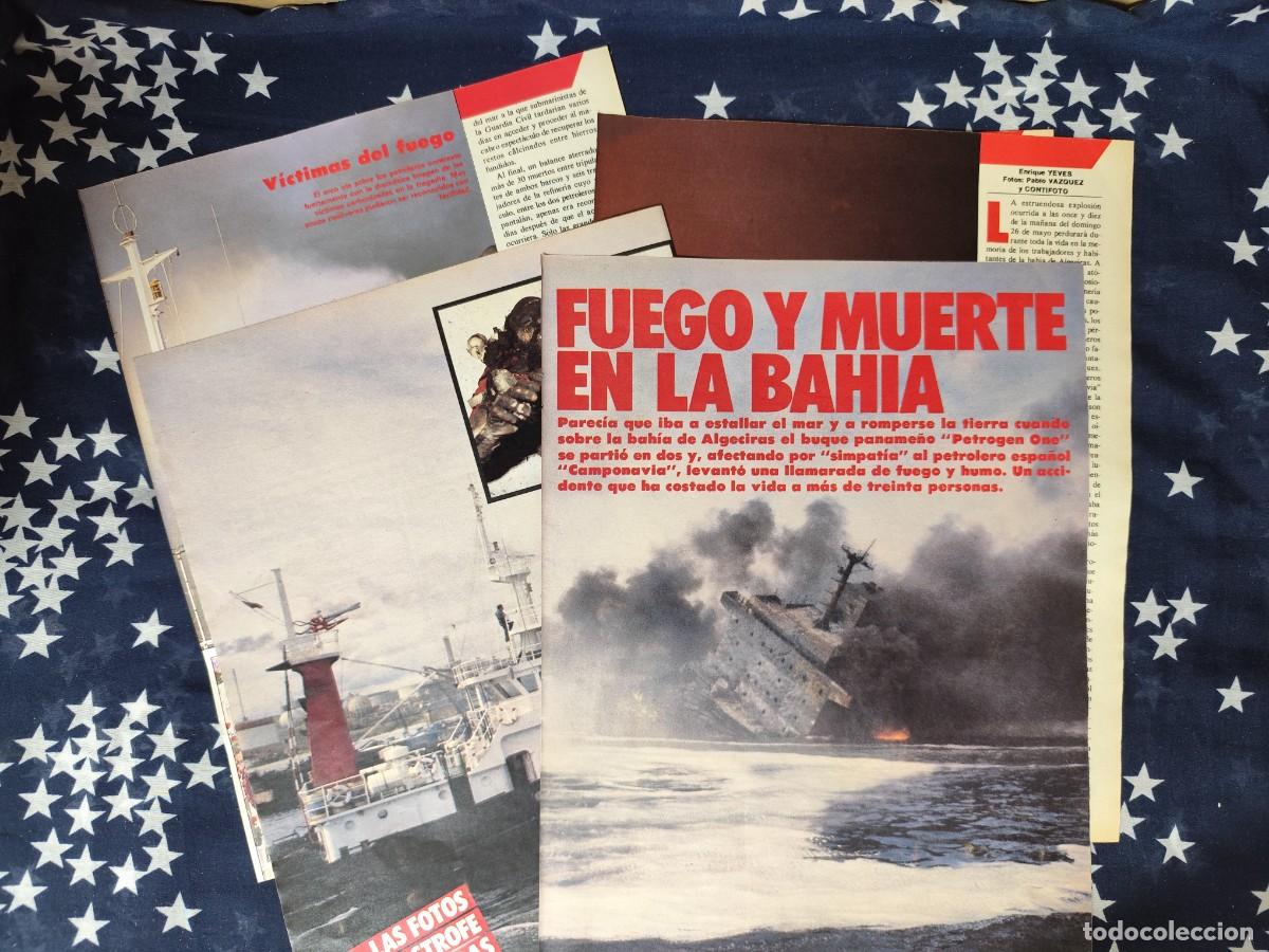 Coleccionismo de revista Intervi&uacute;: Algeciras Fuego y muerte en la Bah&iacute;a Recorte/Cliping Revista Interviu 473 1985