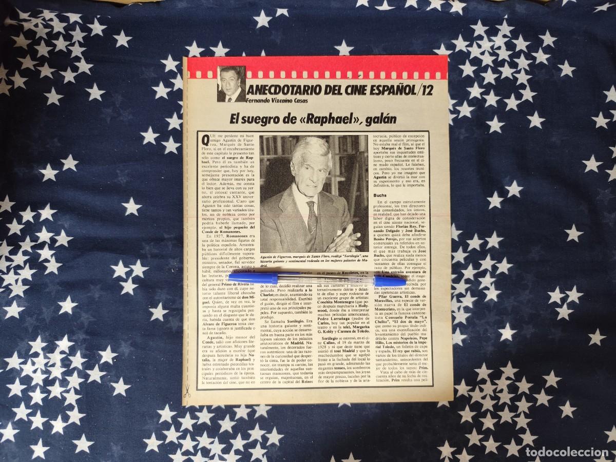Coleccionismo de revista Intervi&uacute;: Anecdotario del cine espa&ntilde;ol/12 Vizca&iacute;no Casas Recorte/Cliping Revista Interviu 472 1985