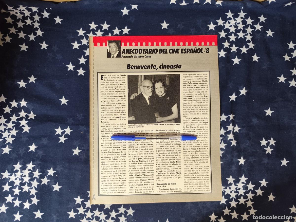 Coleccionismo de revista Intervi&uacute;: Anecdotario del cine espa&ntilde;ol/8 Vizca&iacute;no Casas Recorte/Cliping Revista Interviu 468 1985