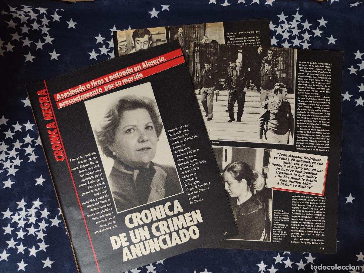 Coleccionismo de revista Intervi&uacute;: &Aacute;ngeles Garc&iacute;a Dionis Cronica de un crimen anunciado Recorte/Cliping Revista Interviu 468 1985