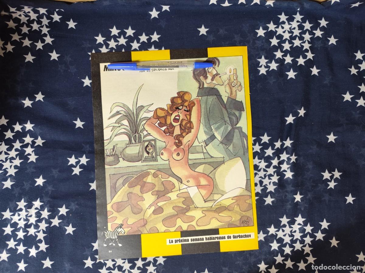 Coleccionismo de revista Intervi&uacute;: Mingote Recorte/Cliping Revista Interviu 468 1985