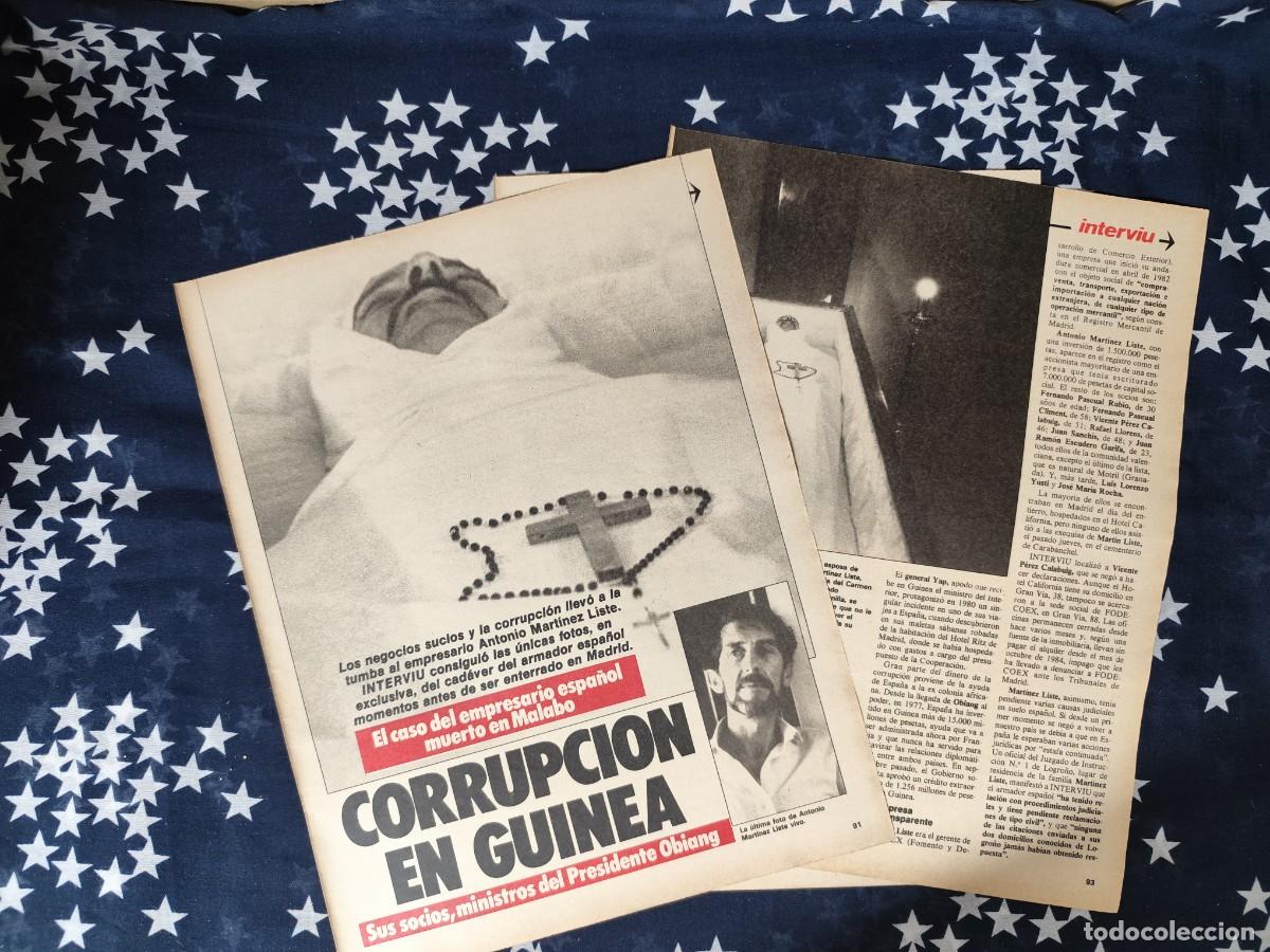 Coleccionismo de revista Intervi&uacute;: Corrupci&oacute;n en Guinea asesinadoel empresario Mart&iacute;nez Liste Recorte/Cliping Revista Interviu 457 1985