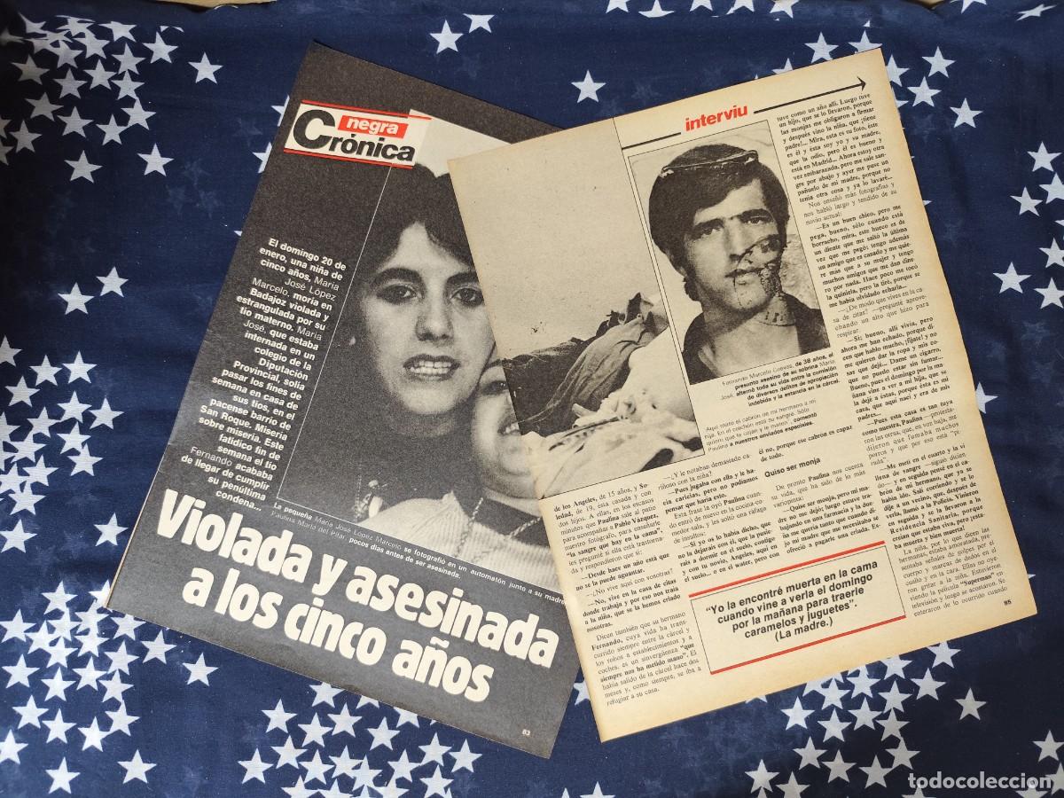 Coleccionismo de revista Intervi&uacute;: Violada y asesinada a los cinco a&ntilde;os Recorte/Cliping Revista Interviu 455 1985