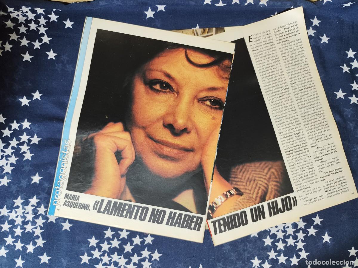 Coleccionismo de revista Intervi&uacute;: Entrevista a Mar&iacute;a Asquerino Recorte/Cliping Revista Interviu 455 1985