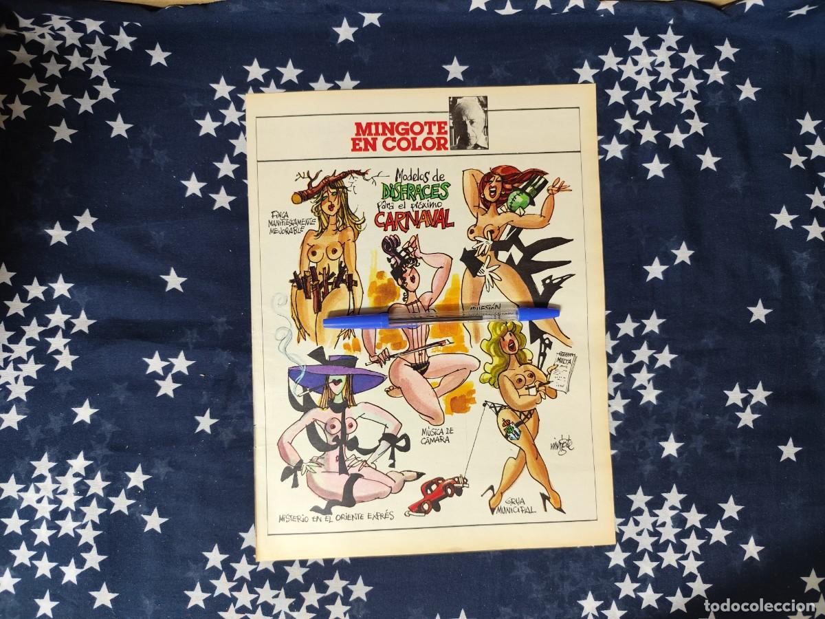 Coleccionismo de revista Intervi&uacute;: Mingote en color Recorte/Cliping Revista Interviu 455 1985
