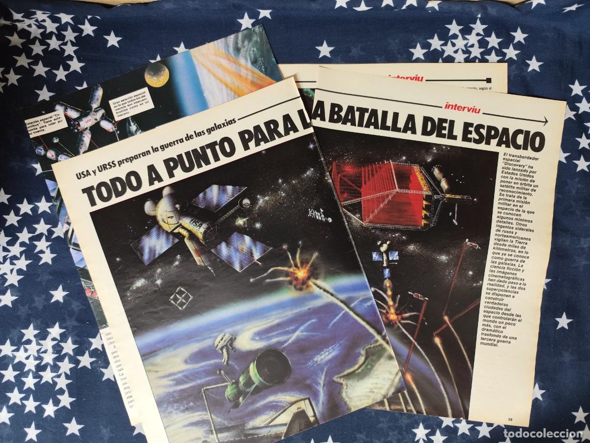 Coleccionismo de revista Intervi&uacute;: Todo a punto para la batalla del espacio Recorte/Cliping Revista Interviu 455 1985