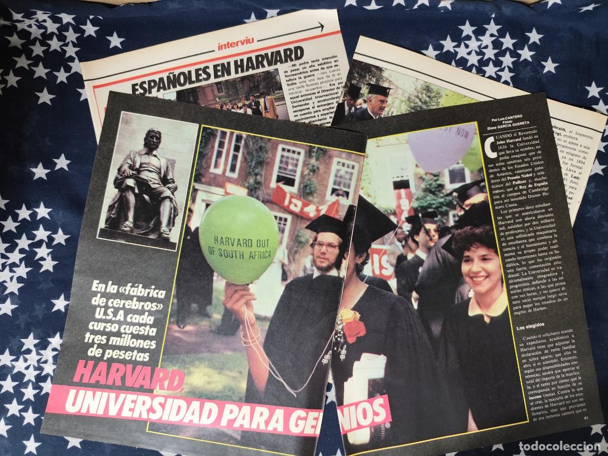 Coleccionismo de revista Intervi&uacute;: Espa&ntilde;oles en Harward Recorte/Cliping Revista Interviu 447 1984