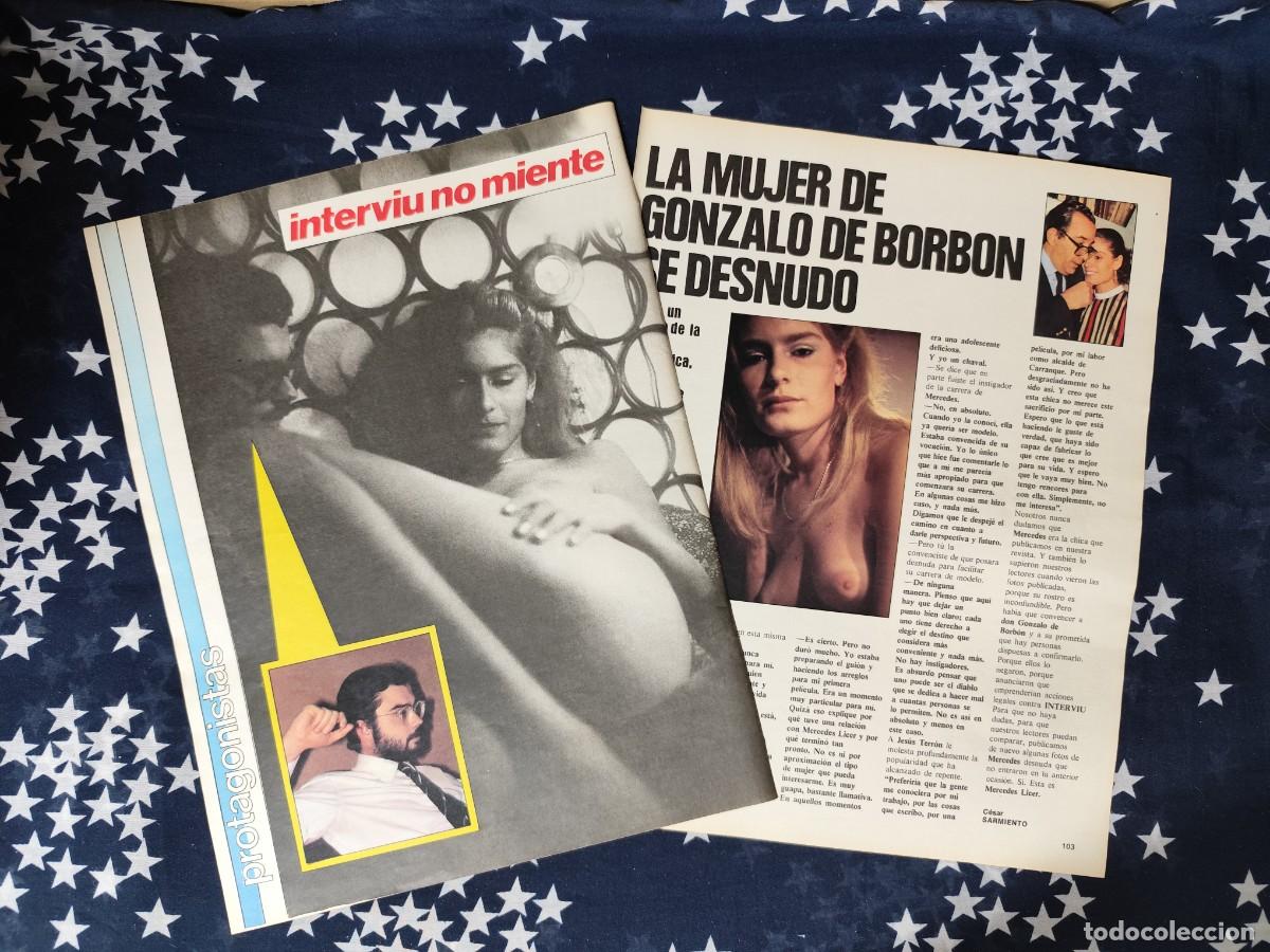 Coleccionismo de revista Intervi&uacute;: Mercedes Licer la mujer de Gonzalo de Borb&oacute;n se desnudo Recorte/Cliping Revista Interviu 426 1984