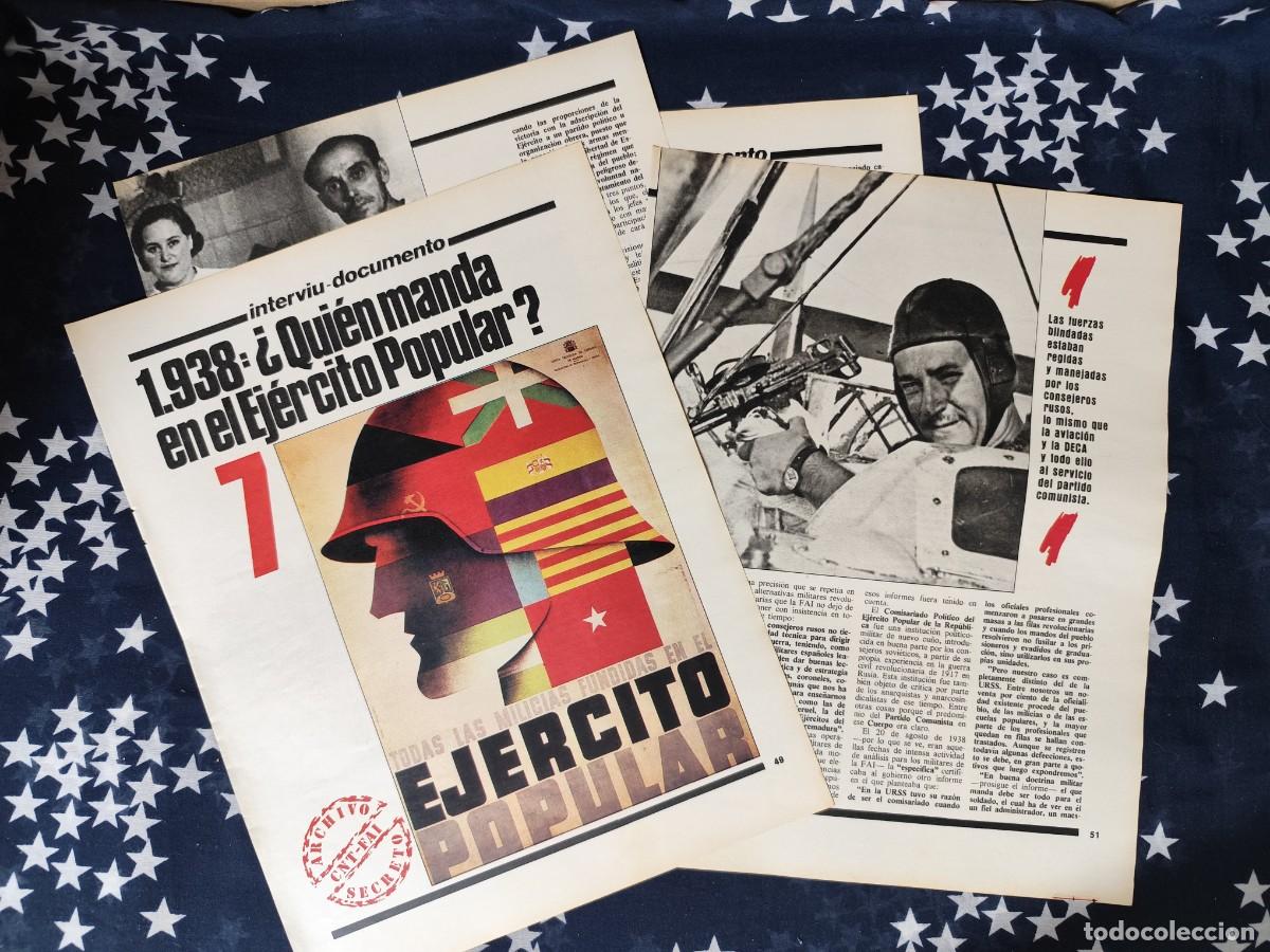 Coleccionismo de revista Intervi&uacute;: 1938; Quien manda el Ej&eacute;rcito Popular 7 Recorte/Cliping Revista Interviu 426 1984
