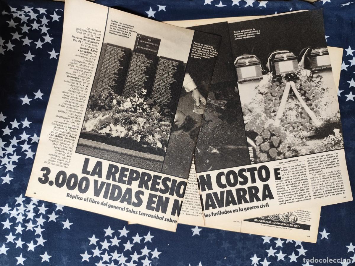 Coleccionismo de revista Intervi&uacute;: La represi&oacute;n costo 3000 vidas en Navarra Recorte/Cliping Revista Interviu 418 1984