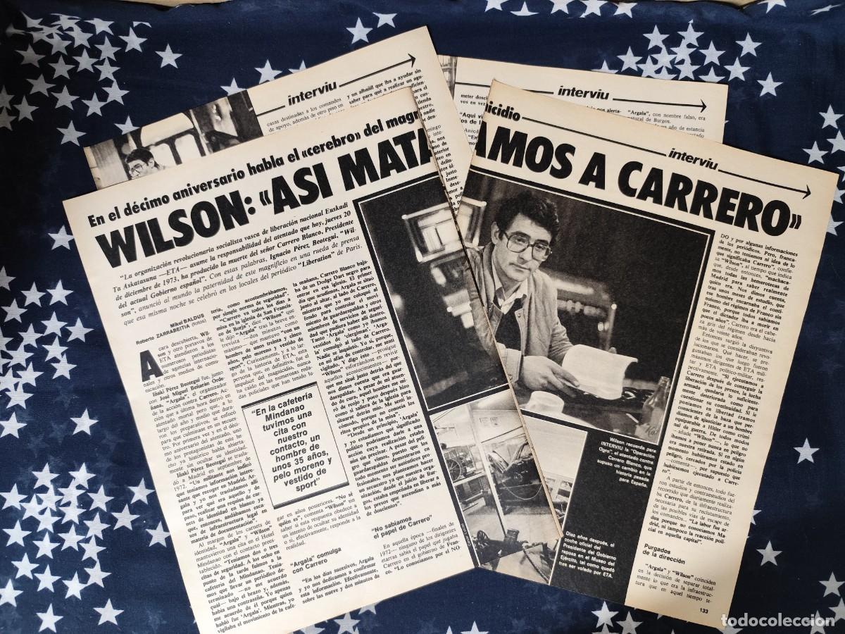 Coleccionismo de revista Intervi&uacute;: Wilson : As&iacute; matamos a Carrero Recorte/Cliping Revista Interviu 397 1983
