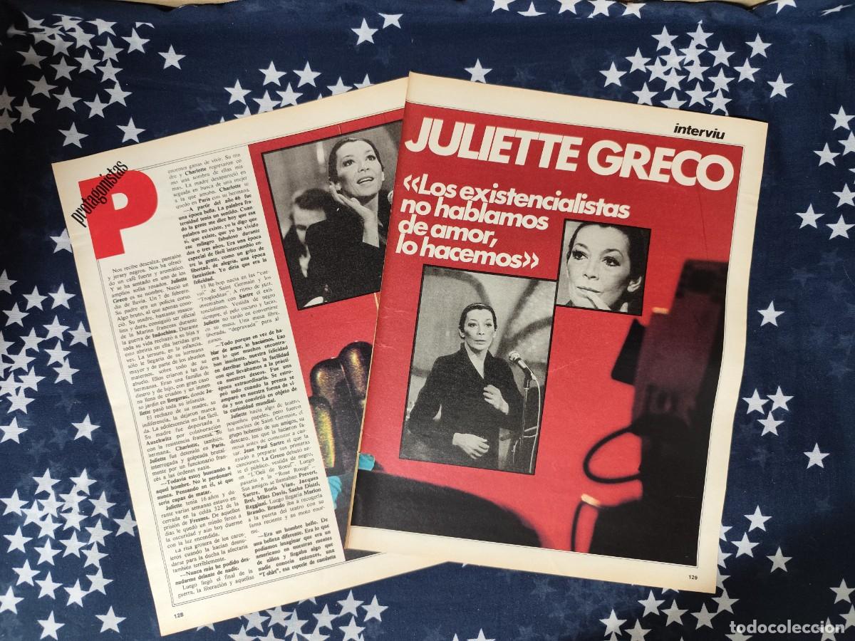 Coleccionismo de revista Intervi&uacute;: Protagonistas Juliette Greco Recorte/Cliping Revista Interviu 397 1983