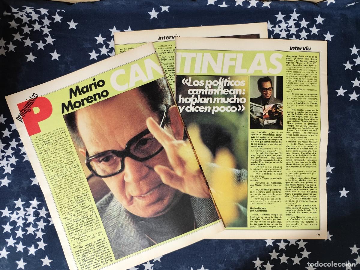 Coleccionismo de revista Intervi&uacute;: Protagonistas Mario Moreno Cantinflas Recorte/Cliping Revista Interviu 397 1983