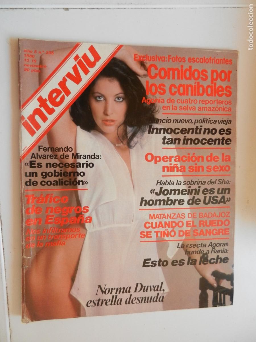 Coleccionismo de revista Intervi&uacute;: INTERVIU REVISTA N&ordm; 235- 11-1980 - NORMA DUVALL ESTRELLA DESNUDA - COMIDOS POR CANIBALES