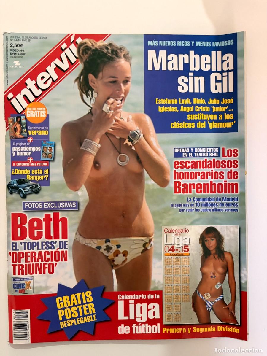Coleccionismo de revista Intervi&uacute;: REVISTA INTERVI&Uacute;. A&Ntilde;O 28. N&ordm; 1478. AGOSTO 2004. BETH. UNA NUEVA GENERACI&Oacute;N EN MARBELLA. LA &Uacute;N.. LEER