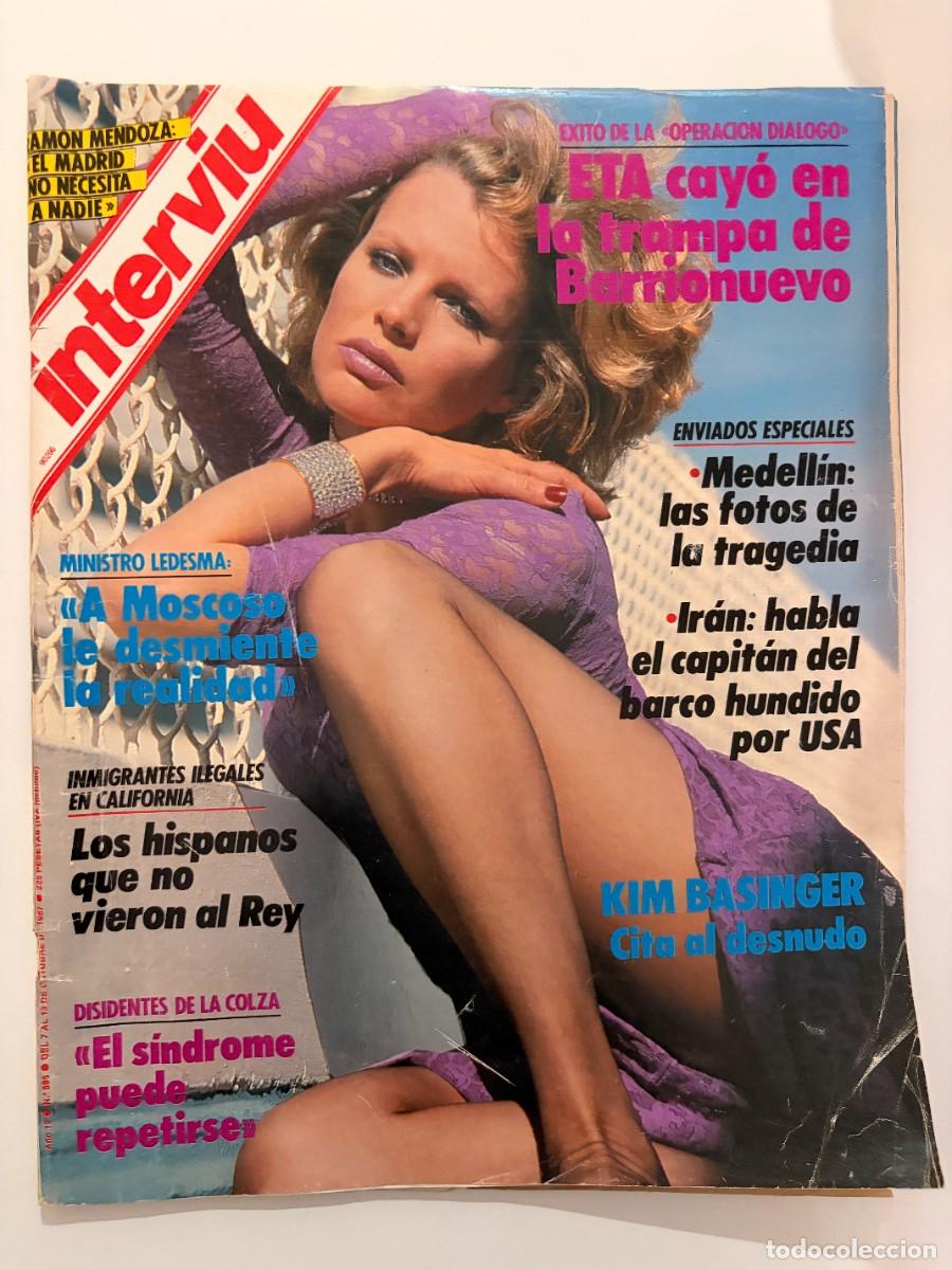 Coleccionismo de revista Intervi&uacute;: INTERVI&Uacute;. A&Ntilde;O 12. N&ordm; 595. OCTUBRE. 1987. KIM BASINGER. ETA CAY&Oacute; EN LA TRAMPA DE BARRIONUEVO.. LEER