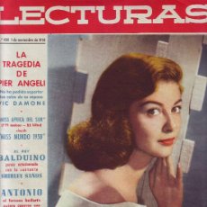 Collectionnisme de Magazines: LECTURAS Nº 438, NOVIEMBRE 1958: PIER ANGELI. MISS MUNDO 1958. ANTONIO EL BAILARIN. SHIRLEY SANDS. . Lote 30398667
