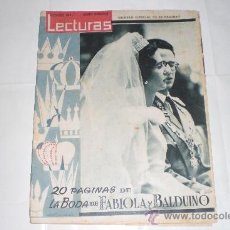Coleccionismo de Revistas: REVISTA LECTURAS Nº489,-DICEMBRE DE 1960 20 PAGINAS DE LA BODA DE FABIOLA Y BALDUINO. Lote 33489073