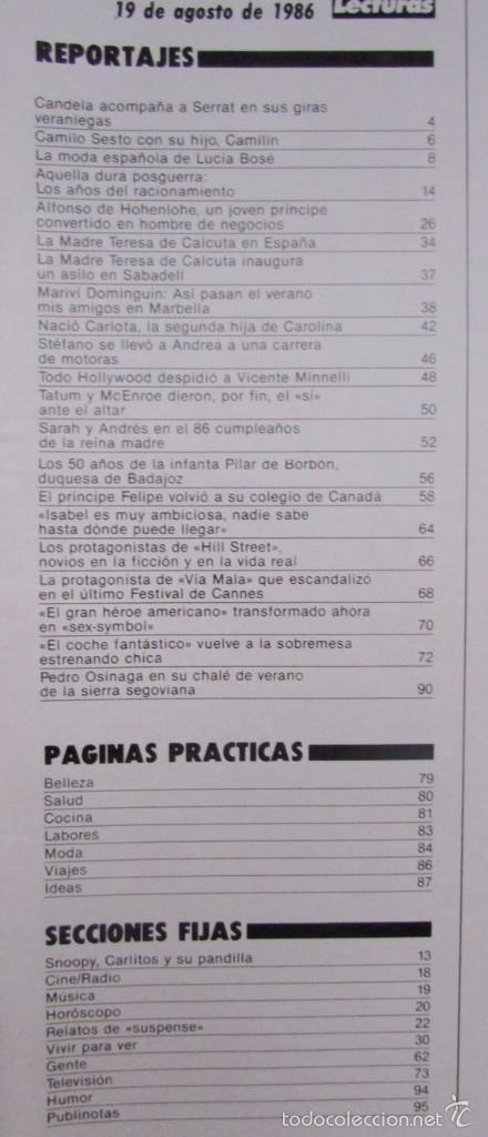 Revista Lecturas 1792 1986 Camilo Sesto Luci Comprar