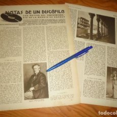 Coleccionismo de Revistas: RECORTE : EN EL 50 ANIVERSARIO DE LA MUERTE DE WAGNER. LECTURAS, FEBRERO 1933