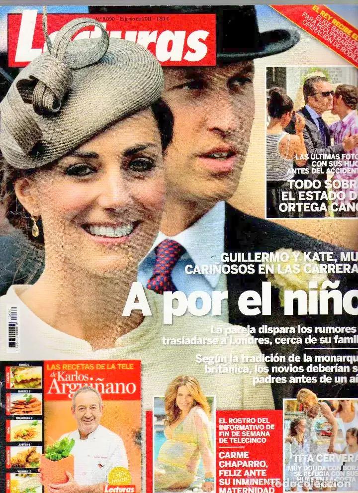 Coleccionismo de revistas: REVISTA LECTURAS NUM. 3090 - 15 DE JUNIO DE 2011 - GUILLERMO Y KATE A POR EL NIÑO