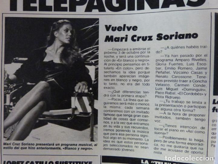 Coleccionismo de revistas: RECORTE CLIPPING DE MARI CRUZ SORIANO REVISTA LECTURAS Nº 1589 PAG. 12 L31
