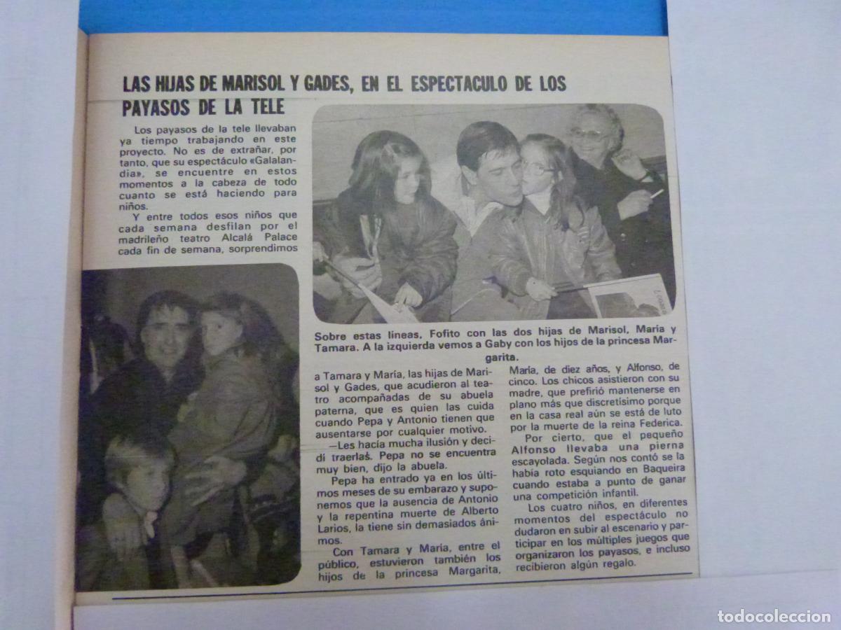 Magazine Collection : RECORTE CLIPPING HIJAS MARISOL REVISTA LECTURAS N&ordm; 1510 PAG. 29