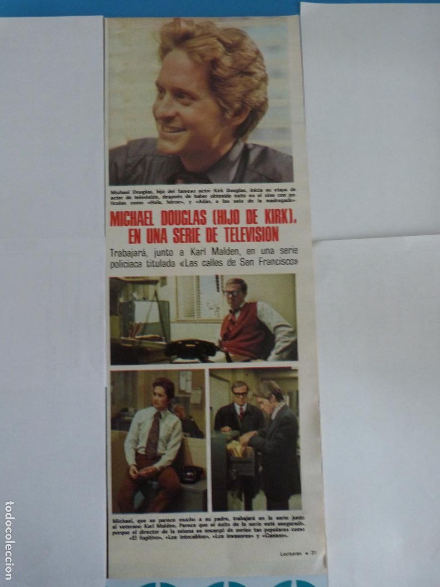 Coleccionismo de Revistas: RECORTE CLIPPING MICHAEL DOUGLAS REVISTA LECTURAS N&ordm; 1152 PAG. 31